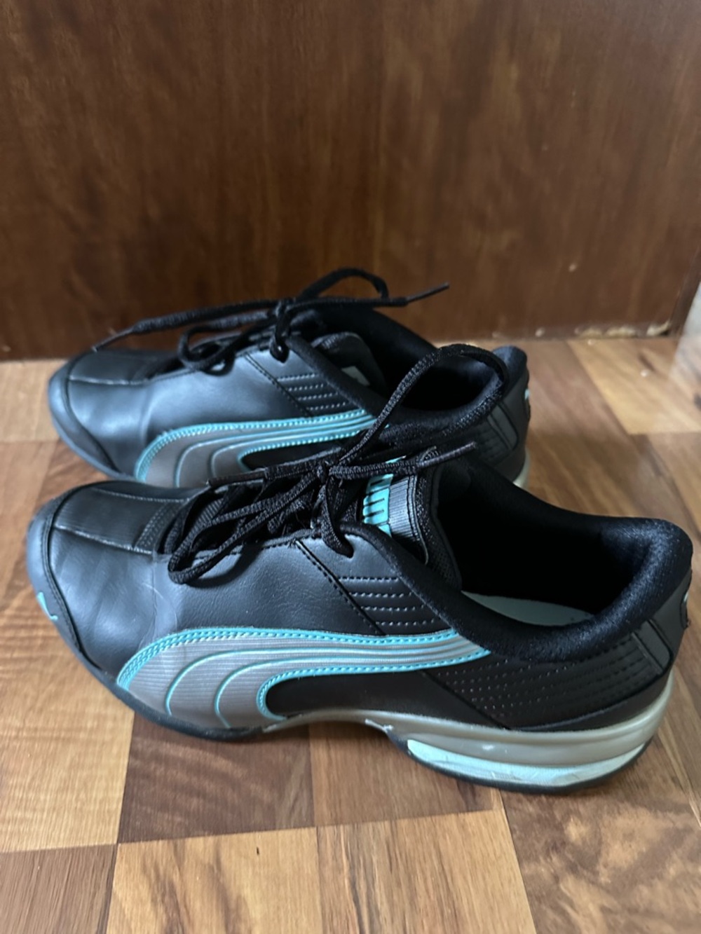 Puma Black Sneakers with Teal Insole